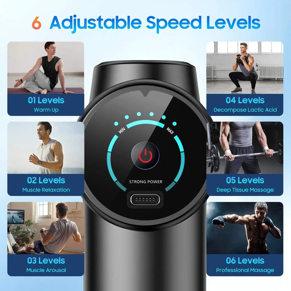 New Deep Tissue Massage Gun Portable Facial Muscle Massager Massage Pistool For Back Neck Body Muscle Fitness Tool